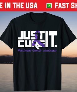 Just Cure It Purple Ribbon Pancreatic Cancer Awareness Month T-Shirt