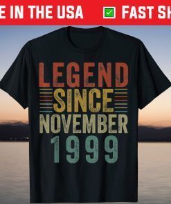 Legend Since November 1999 22th Birthday 22 Year Old T-Shirt