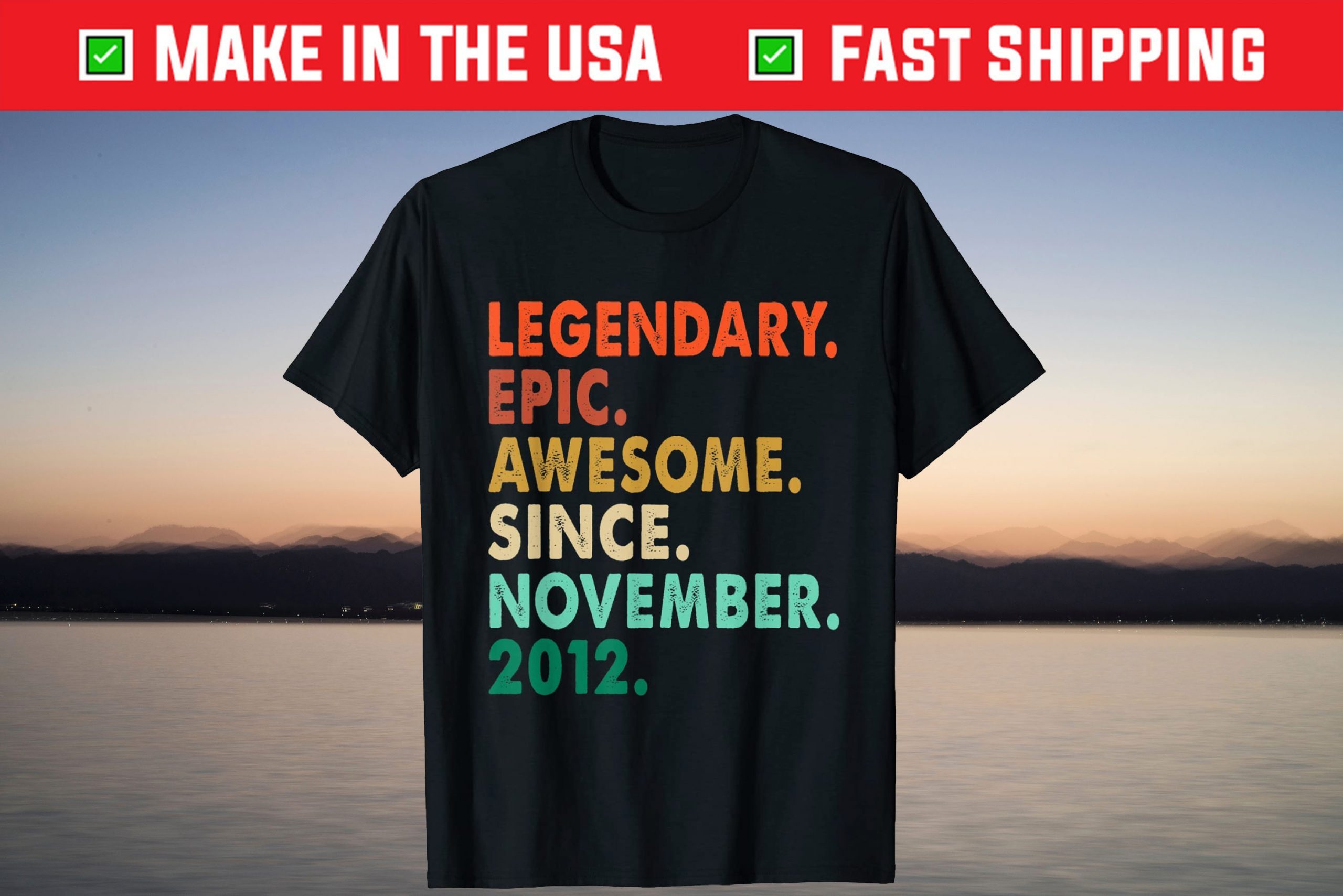 Legendary Awesome Epic Since November 2012 9th Birthday T-Shirt Legendary Awesome Epic Since November 2012 9th Birthday T-Shirt