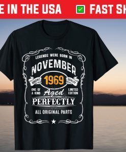 Legends Were Born In November 1969 Vintage Shirt