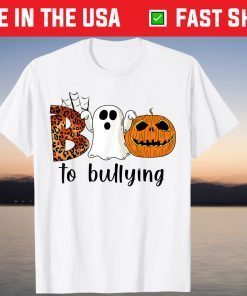Leopard Boo To Bullying Halloween Ghost Boo T-Shirt