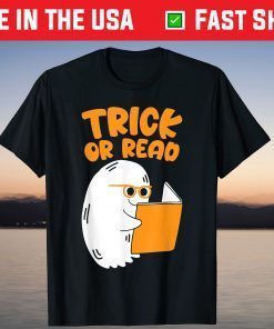 Librarian Trick or Read Halloween Ghost Read Book Costume Tee Shirt