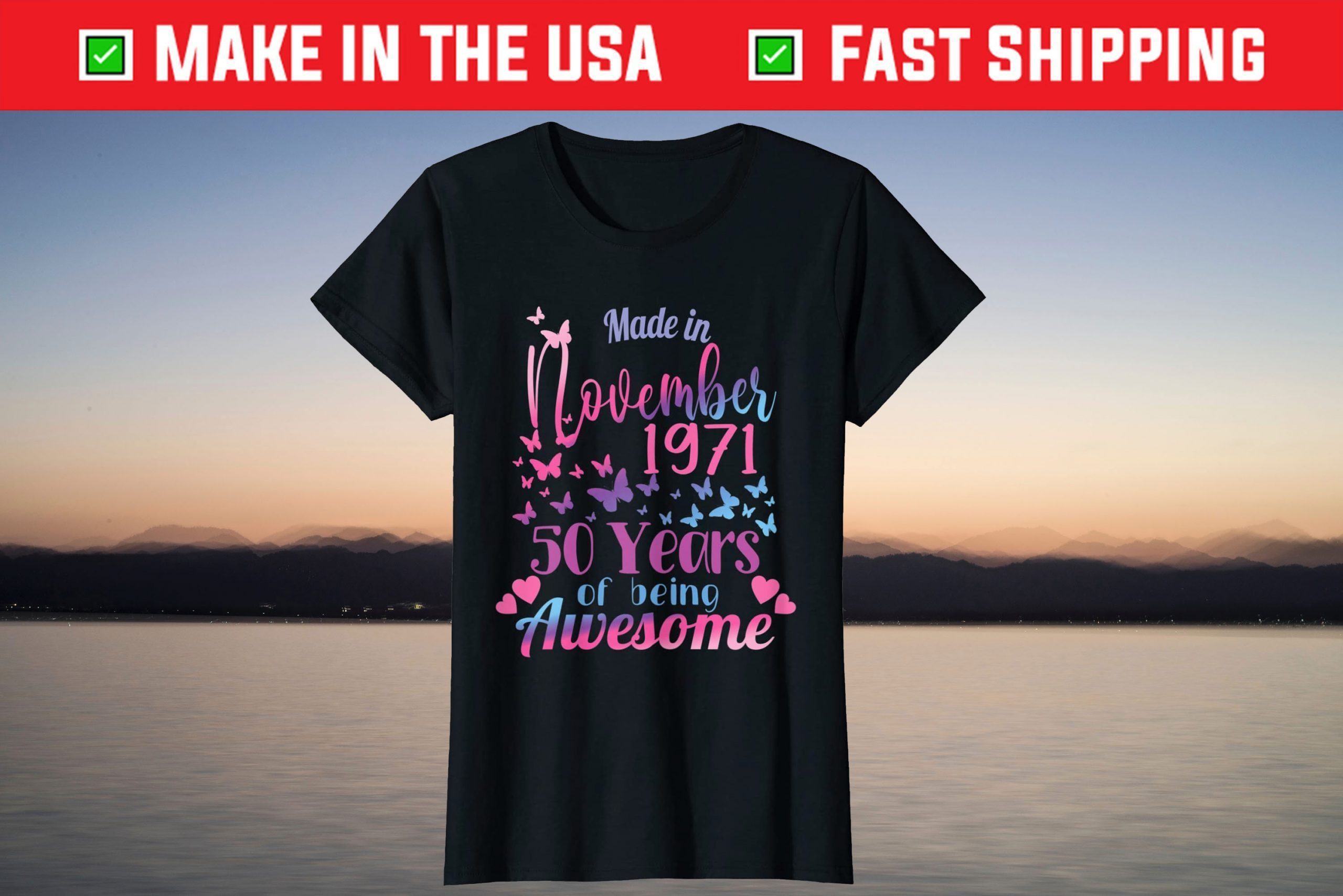 Made In November 1971 50 Years Of Being Awesome T-Shirt Made In November 1971 50 Years Of Being Awesome T-Shirt
