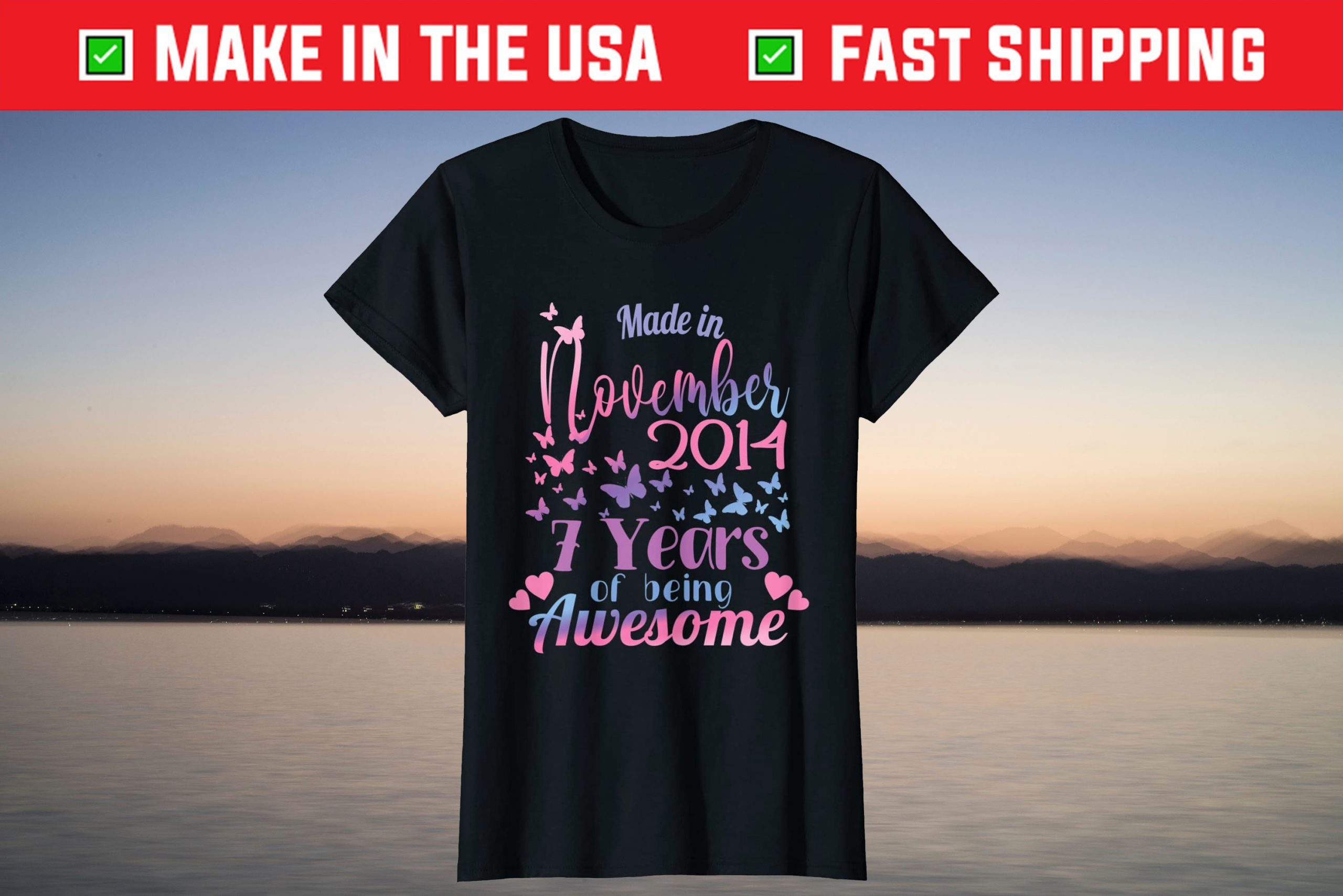 Made In November 2014 7 Years Of Being Awesome Shirt Made In November 2014 7 Years Of Being Awesome Shirt