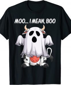 Moo I Mean Boo Ghost Cow Halloween Unisex Shirt
