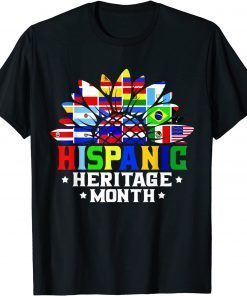 National Hispanic Heritage Month Decoration Flags Sunflower 2021 Shirt