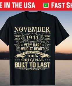 November 1941 80 Years Old 80th Birthday T-Shirt