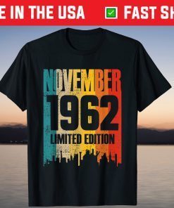 November 1962 59 Years Old Birthday Limited Edition Vintage T-Shirt