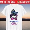 November Girl Galaxy Wink Eye Woman Face Wink Eyes Lady T-Shirt