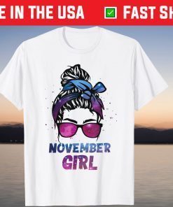 November Girl Galaxy Wink Eye Woman Face Wink Eyes Lady T-Shirt