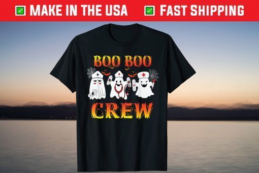 Nurse Boo Boo Crew Scary Ghost Nurse Halloween Costume T-Shirt