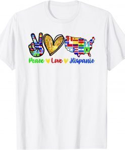 Peace Love Hispanic Heritage Month Decoration Country Flags Unisex Shirt