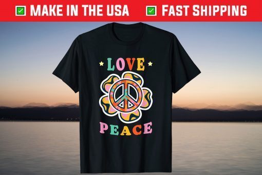 Peace Sign Flower Love Peace Hippie Costume 60s 70s T-Shirt