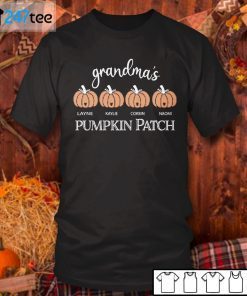 Personalized Grandma’s Pumpkin Patch Grandkid Names Halloween 2021 Shirt