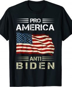 Pro America Anti Biden Not My President US Flag Gift Shirt