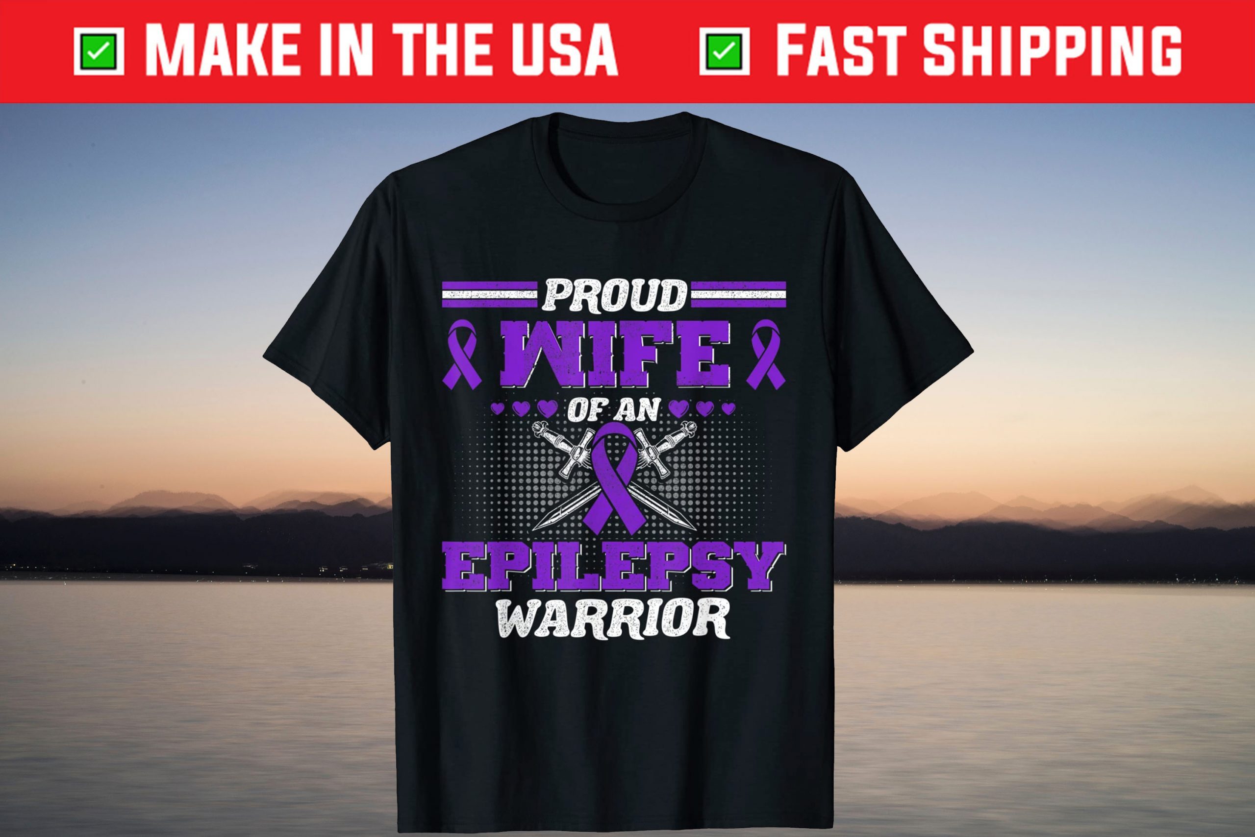 Proud Wife Of Epilepsy Warrior Seizure Disorder Awareness T-Shirt Proud Wife Of Epilepsy Warrior Seizure Disorder Awareness T-Shirt