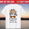 Pumpkin Spice And Reproductive Rights Messy Bun Halloween Gift T-Shirt
