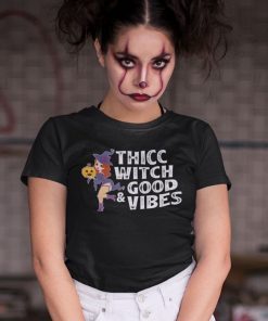 Red Head BBW Thicc Witch Good Vibes Halloween Gift Shirt