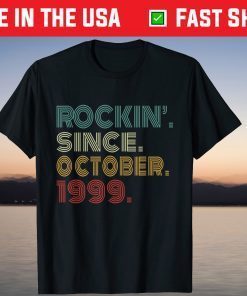 Retro 22nd Birthday Rockin' Since October 1999 22 Years Old T-Shirt
