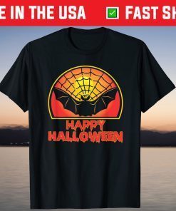 Retro Bat Halloween Bat Happy Halloween T-Shirt