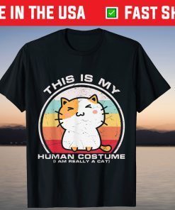 Retro Human Cat Lover Halloween Costume T-Shirt
