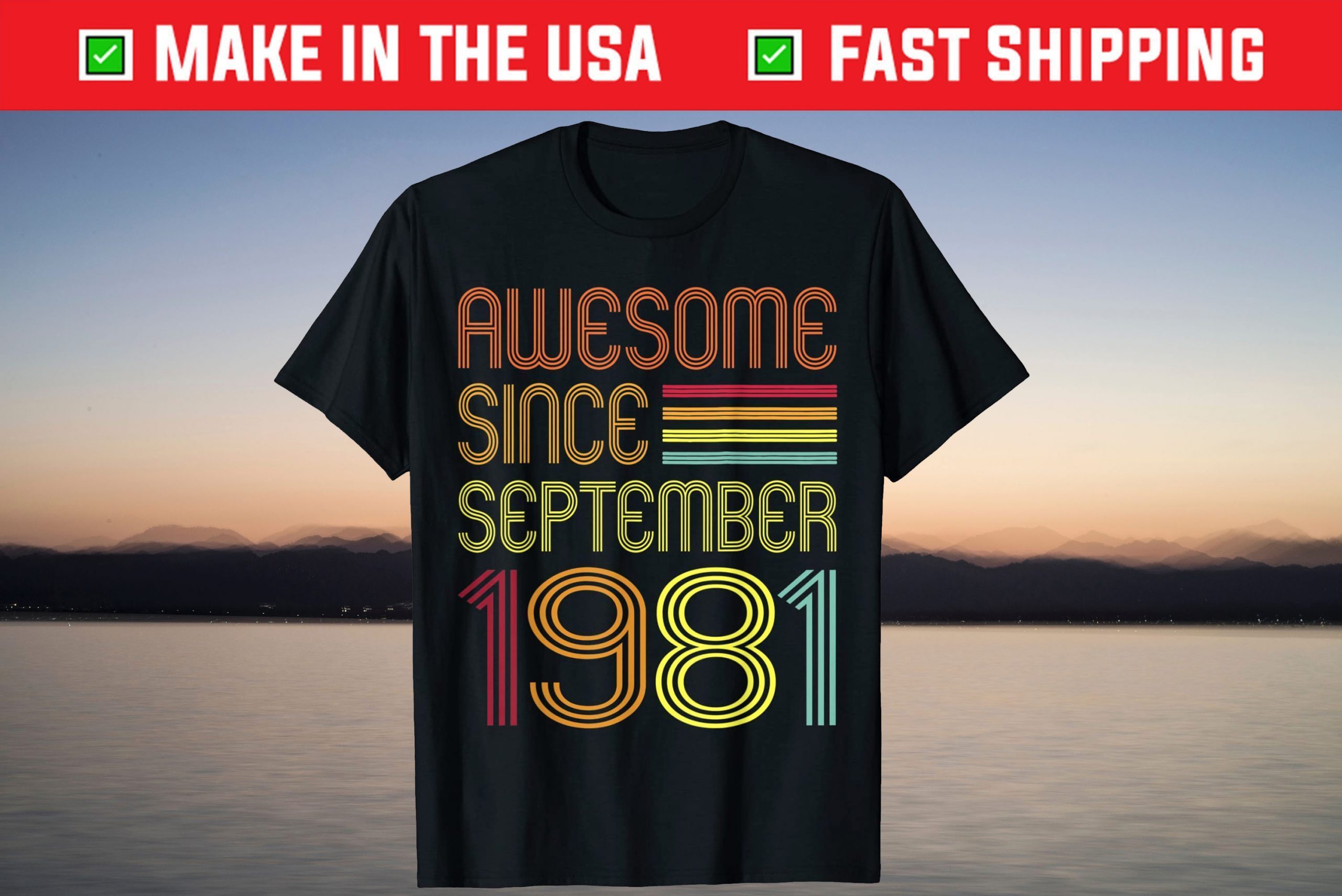 Retro Vintage Awesome Since September 1981 40th Birthday T-Shirt Retro Vintage Awesome Since September 1981 40th Birthday T-Shirt