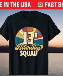 Retro Vintage Style 2009 13th Birthday Squad 13 Years Old T-Shirt