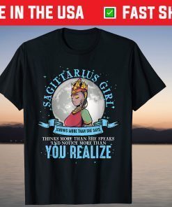Sagittarius Girls Black Queen Afro African T-Shirt