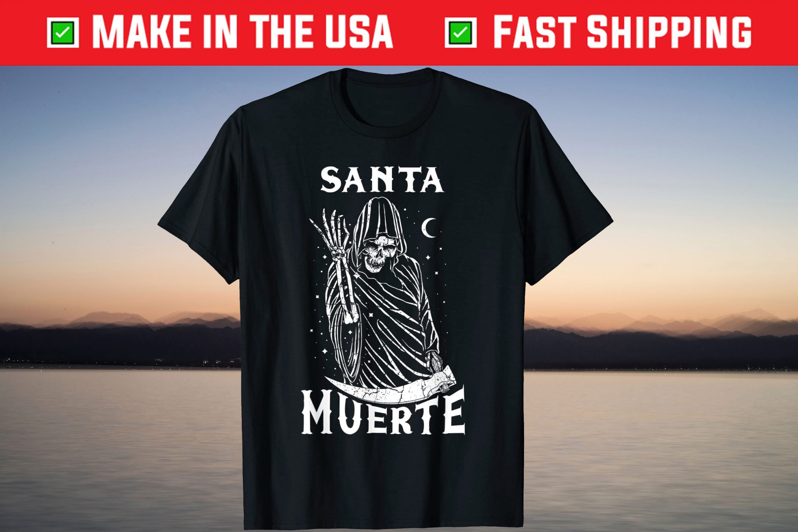Santa Muerte Skeleton Skull Death Mexico Mexican Calavera T-Shirt Santa Muerte Skeleton Skull Death Mexico Mexican Calavera T-Shirt