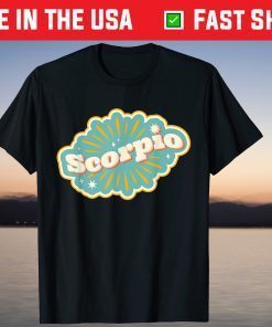 Scorpio Retro Vintage Lettering Astrology Zodiac T-Shirt