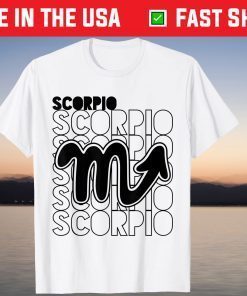 Scorpio Zodiac Typography Retro Vintage Astrology Birthday T-Shirt