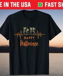 Skeleton Heartbeat Happy Halloween Doctor Or Nurse Shirt