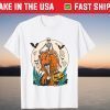 Skeleton Riding Mummy Dinosaur T rex Halloween T-Shirt