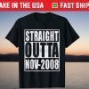 Straight Outta 2008 13th Bithday Retro 13 Years Old Birthday T-Shirt