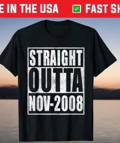 Straight Outta 2008 13th Bithday Retro 13 Years Old Birthday T-Shirt