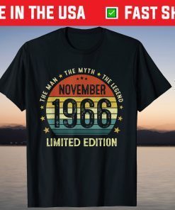 The Man Myth Legend November 1966 55th Birthday 55 Years Old T-Shirt