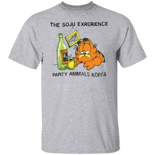 The soju exrerience party animals Korea Garfield Unisex shirt