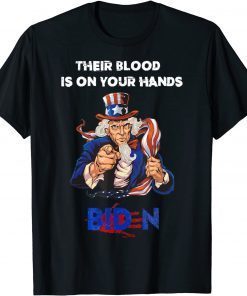 Their Blood Biden Is On Your Hands -Vintage Biden Handprint 2021 Shirt