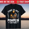 This Is My Pumpkin Costume Tee For Men Creepy Black Pumpkin T-Shirt