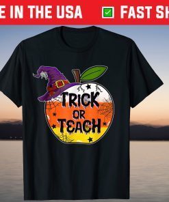 Trick or Teach Apple Teacher Halloween Costume T-Shirt