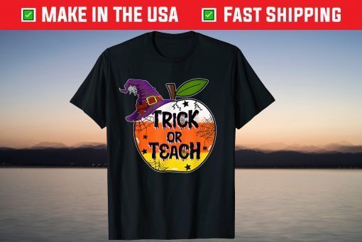 Trick or Teach Apple Teacher Halloween Costume T-Shirt