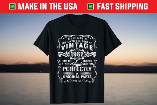 Vintage 1962 Man Myth Legend 59Th Birthday 59 Years Old T-Shirt