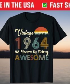 Vintage 1964 58 Years Of Being Awesome 58th Birthday T-Shirt