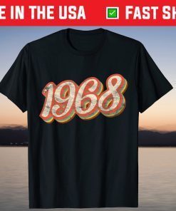 Vintage 1968 Text 53rd Birthday Retro 53 Year Old T-Shirt