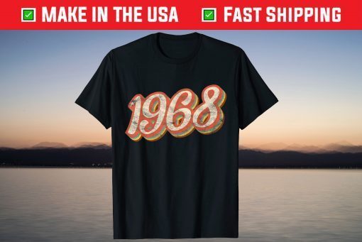 Vintage 1968 Text 53rd Birthday Retro 53 Year Old T-Shirt