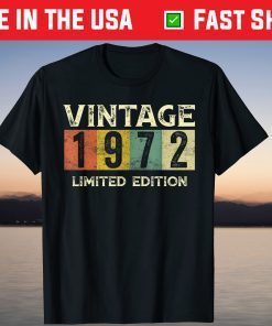 Vintage 1972 Limited Edition 49th Birthday T-Shirt