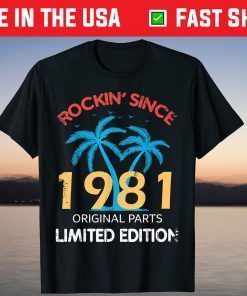 Vintage 1981 Rockin Sine 40th Birthday 40 Years Old T-Shirt