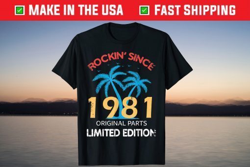 Vintage 1981 Rockin Sine 40th Birthday 40 Years Old T-Shirt