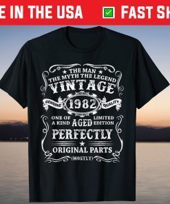 Vintage 1982 Man Myth Legend 39th Birthday 39 Years Old T-Shirt