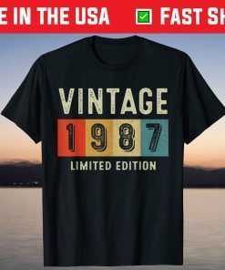 Vintage 1987 Limited Edition 35th Birthday 35 Years Old T-Shirt